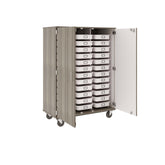 67" Tall Assembled Mobile 36 Trays Storage Cabinet with Lockable Doorss - 80275 F67 - Steven's I.D.SYSTEMS®